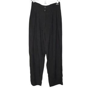 Smythe Rayon Ultra High Rise Trouser Pants Pleated Tapered Womens Size 0 Black